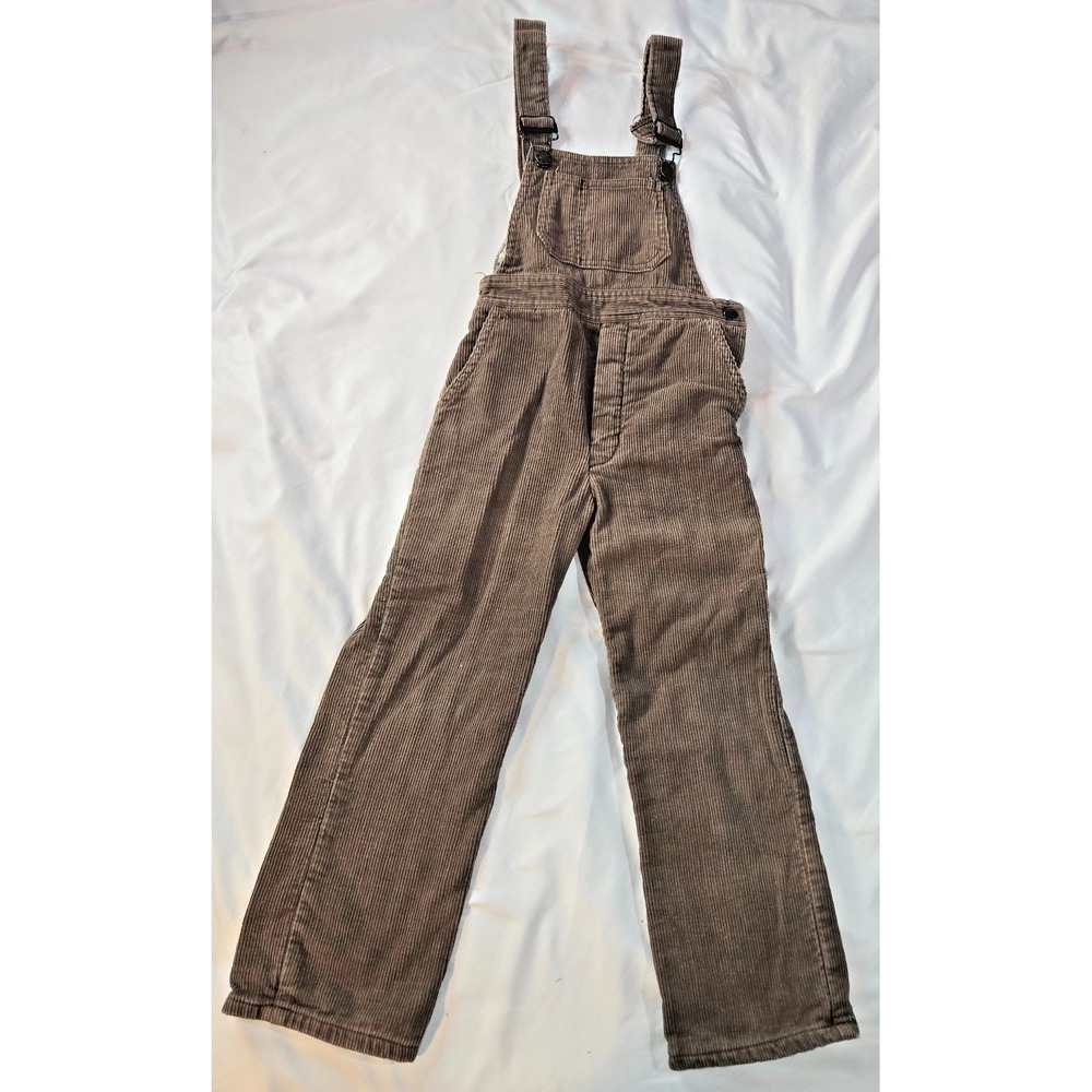 Vintage Little Toughies Size 5 Boy's Corduroy Flannel-Lined Overalls Brown 1960s